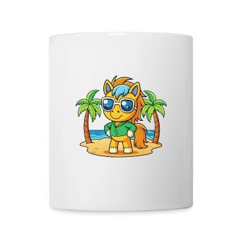 Pony Funny Cartoon Summer Beach Sunglasses - Mug - white - Front