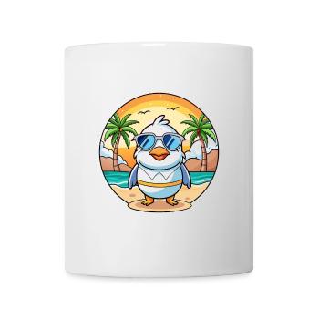 Seagull Funny Cartoon Summer Beach Sunglasses - Mug - white - Front