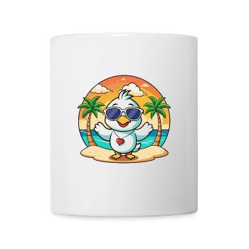 Swan Funny Cartoon Summer Beach Sunglasses - Mug - white - Front