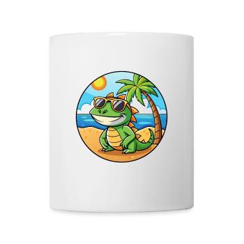 Lunettes de soleil de plage d’été de dessin animé drôle de lézard - Mug blanc - blanc - Devant