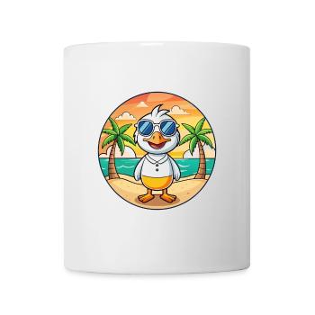 Gans Lustige Cartoon Sommer Strand Sonnenbrille - Tasse - Weiß - Vorne