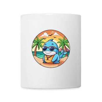 Lunettes de soleil de plage d’été de dessin animé drôle de baleine - Mug blanc - blanc - Devant