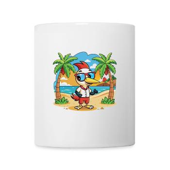 Woodpecker Lustige Cartoon Sommer Strand Sonnenbrille - Tasse - Weiß - Vorne