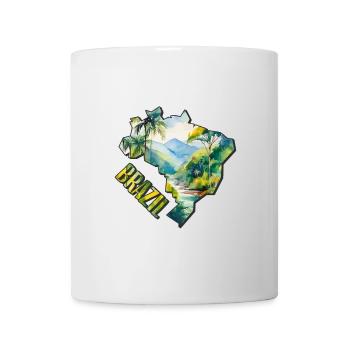 Carte à l’aquarelle Brésil - Mug blanc - blanc - Devant