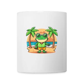 Frog Funny Cartoon Summer Beach Sunglasses - Mug - white - Front