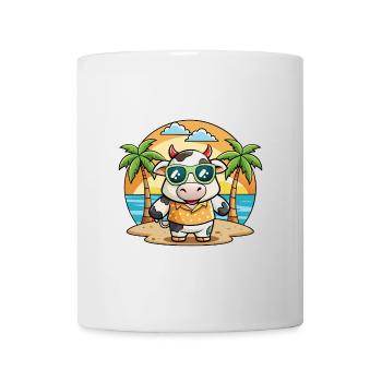 Cow Funny Cartoon Summer Beach Sunglasses - Mug - white - Front