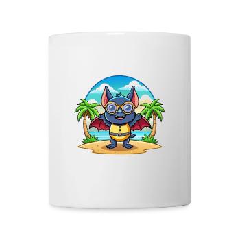 Fledermaus Lustige Cartoon Sommer Strand Sonnenbrille - Tasse - Weiß - Vorne
