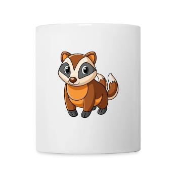 Blaireau Mascotte mignonne Personnage de dessin animé Kawaii - Mug blanc - blanc - Devant