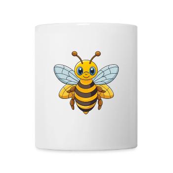 Abeille Mignonne Mascotte Personnage De Dessin Animé Kawaii - Mug blanc - blanc - Devant