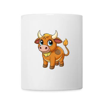 Bull Cute Mascot Cartoon Character Kawaii - Mug - white - Front