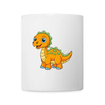 Dinosaurier Niedliche Maskottchen Zeichentrickfigur Kawaii - Tasse - Weiß - Vorne