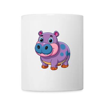 Hippo Cute Mascot Cartoon Character Kawaii - Mug - white - Front