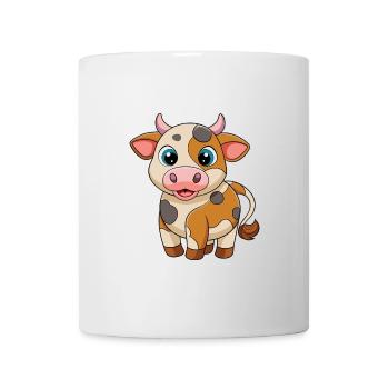 Cow Cute Mascot Cartoon Character Kawaii - Mug - white - Front