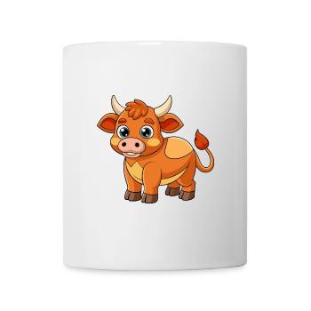 Bull Cute Mascot Cartoon Character Kawaii - Mug - white - Front