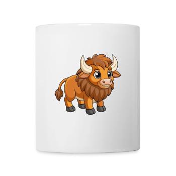 Bison Cute Mascot Cartoon Character Kawaii - Mug - white - Front
