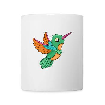 Colibri Mascotte mignonne Personnage de dessin animé Kawaii - Mug blanc - blanc - Devant