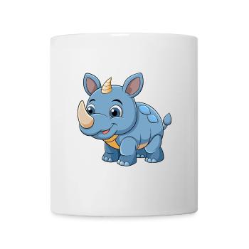 Rhino Cute Mascot Cartoon Character Kawaii - Mug - white - Front