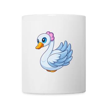 Cygne Mascotte mignonne Personnage de dessin animé Kawaii - Mug blanc - blanc - Devant