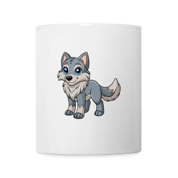 Wolf Cute Mascot Cartoon Character Kawaii - Mug - white - Front
