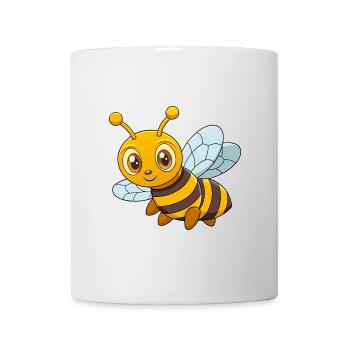 Abeille Mignonne Mascotte Personnage De Dessin Animé Kawaii - Mug blanc - blanc - Devant