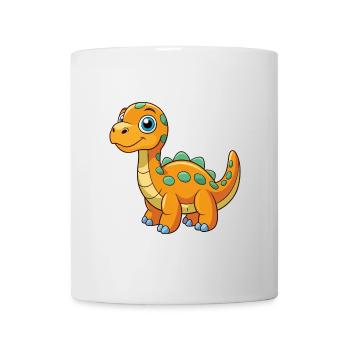 Dinosaurier Niedliche Maskottchen Zeichentrickfigur Kawaii - Tasse - Weiß - Vorne