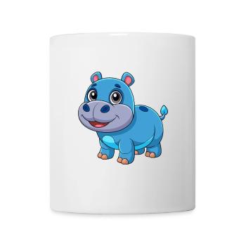 Hippo Cute Mascot Cartoon Character Kawaii - Mug - white - Front