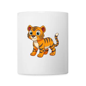 Tiger Niedliche Maskottchen Zeichentrickfigur Kawaii - Tasse - Weiß - Vorne