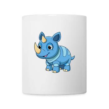 Rhino Cute Mascot Cartoon Character Kawaii - Mug - white - Front