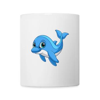 Dolphin Cute Mascot Cartoon Character Kawaii - Mug - white - Front