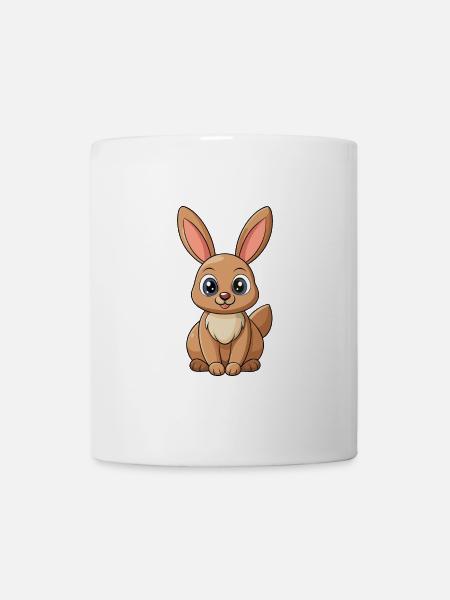 Lapin Mignon Mascotte Personnage De Dessin Animé Kawaii - Mug blanc - blanc