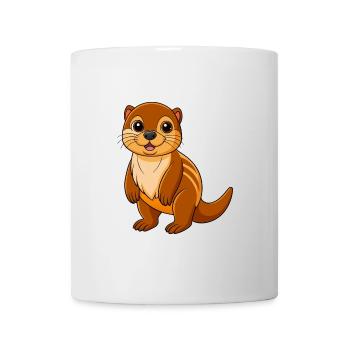 Loutre Mascotte mignonne Personnage de dessin animé Kawaii - Mug blanc - blanc - Devant