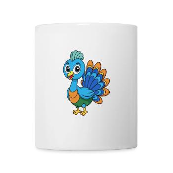 Peacock Cute Mascot Cartoon Character Kawaii - Mug - white - Front