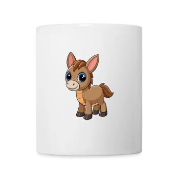 Esel Niedliche Maskottchen Zeichentrickfigur Kawaii - Tasse - Weiß - Vorne