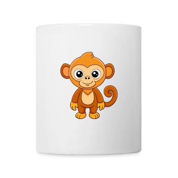Monkey Cute Mascot Cartoon Character Kawaii - Mug - white - Front