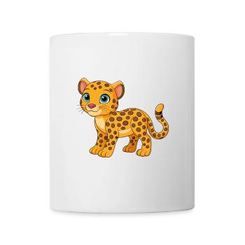 Leopard Cute Mascot Cartoon Character Kawaii - Mug - white - Front