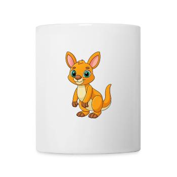 Kangourou mignon mascotte personnage de dessin animé Kawaii - Mug blanc - blanc - Devant