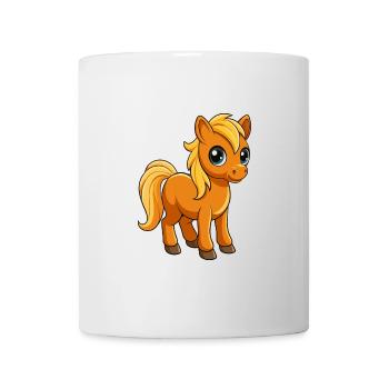 Pferd Niedliche Maskottchen Zeichentrickfigur Kawaii - Tasse - Weiß - Vorne