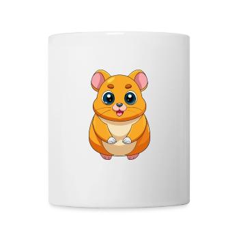 Hamster Niedliche Maskottchen Zeichentrickfigur Kawaii - Tasse - Weiß - Vorne