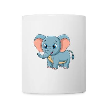 Elephant Cute Mascot Cartoon Character Kawaii - Mug - white - Front