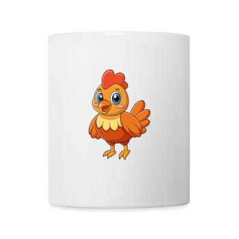 Huhn Niedliches Maskottchen Zeichentrickfigur Kawaii - Tasse - Weiß - Vorne