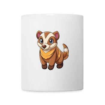 Blaireau Mascotte mignonne Personnage de dessin animé Kawaii - Mug blanc - blanc - Devant