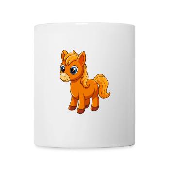 Pferd Niedliche Maskottchen Zeichentrickfigur Kawaii - Tasse - Weiß - Vorne