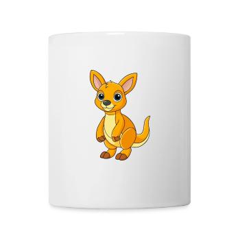 Kangourou mignon mascotte personnage de dessin animé Kawaii - Mug blanc - blanc - Devant