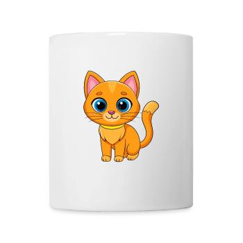 Katze Niedliche Maskottchen Zeichentrickfigur Kawaii - Tasse - Weiß - Vorne