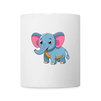 Elephant Cute Mascot Cartoon Character Kawaii - Mug - white - Front