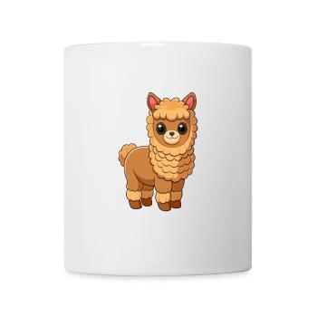 Alpaga Mignon Mascotte Personnage De Dessin Animé Kawaii - Mug blanc - blanc - Devant