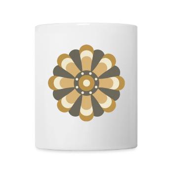 Goldene & braune Blume - Tasse - Weiß - Vorne