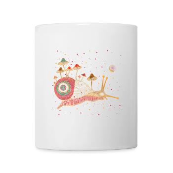 Bunte surreale Schnecke mit Pilzen - Tasse - Weiß - Vorne