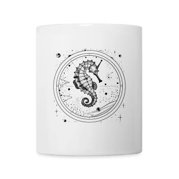 Vintage Space Nautical Design Seahorse - Mug - white - Front