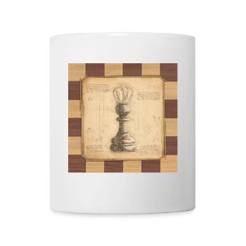 Schach König / Königin. Altmodischer vintage Stil. - Tasse - Weiß - Vorne